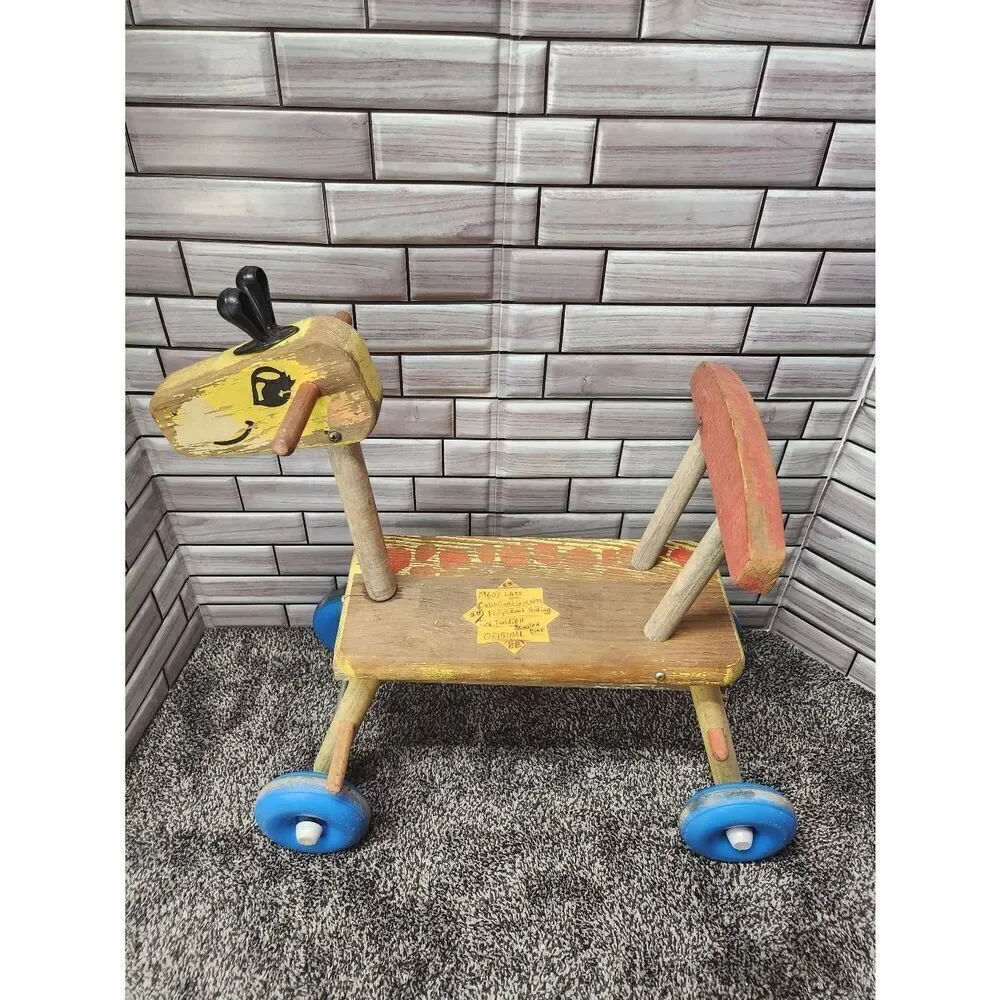 Vintage Playskool Ride On Rolling Giraffe